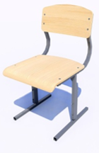 Стілець учнівський Т-подібний, ТМ ГОЙДА, регульований по висоті, ростові групи №4-6, на квадратній трубі 20х20 мм, висота сидіння 380-460 мм